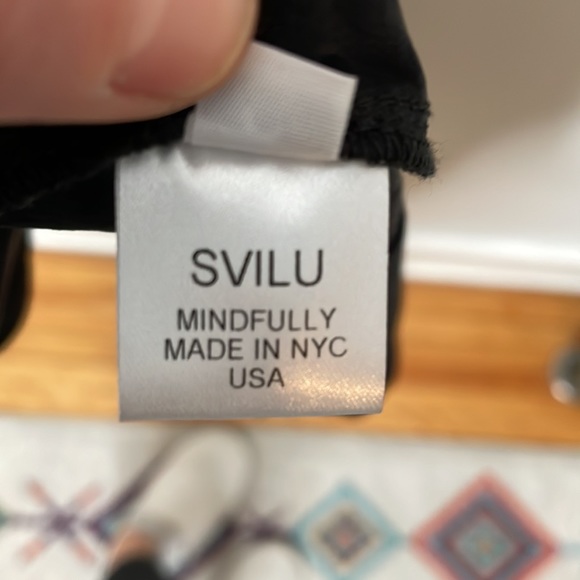 SVILU 100% silk black flutter midi dress - Picture 11 of 13